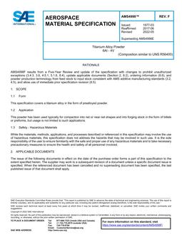 SAE AMS4998F SAE AMS4998F
