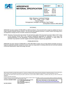 SAE AMS5339H SAE AMS5339H